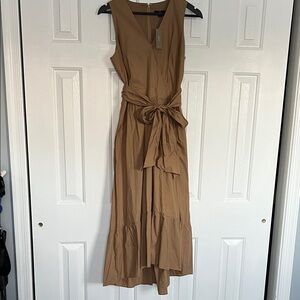 J Crew Elegant Tan Sleeveless Dress; NWT